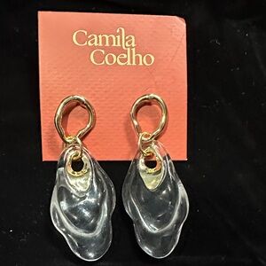 Camila Coelho Gold and Transparent Earrings